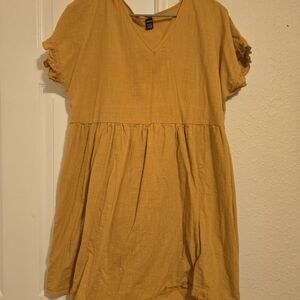 SHEIN Goldenrod V-Neck Dress